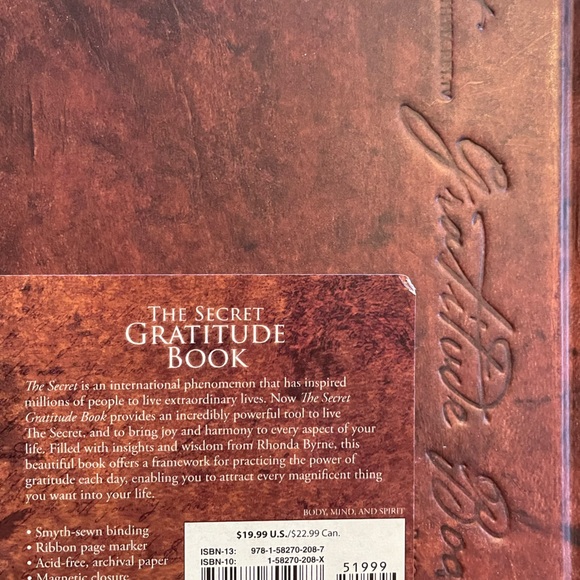 NWT The Secret Gratitude Book Hardcover Journal - Picture 6 of 6